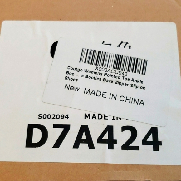 Coutgo White Pointed Toe Chunky Block Stacked Mid Heel Slip On Booties Size 6 - Picture 8 of 8